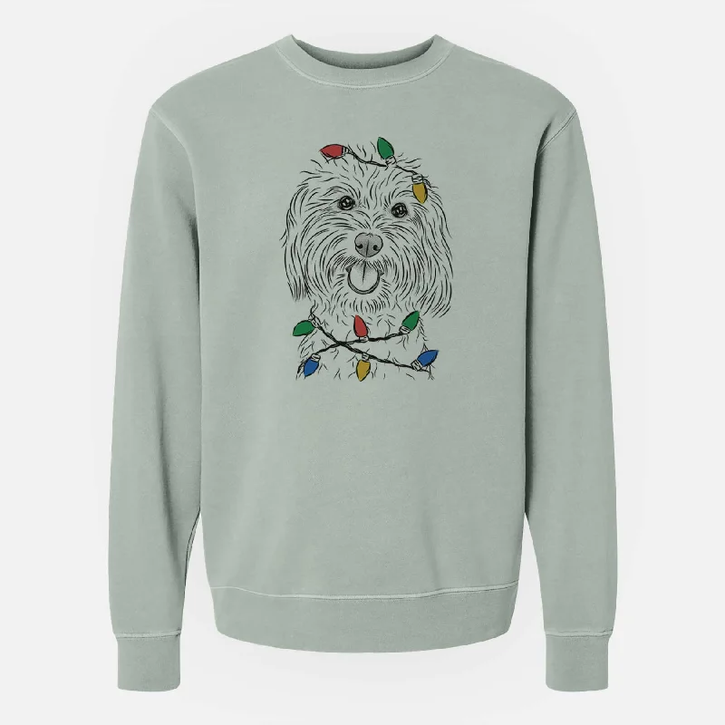 Fantastic Deals zip-up gym hoodieChristmas Lights Cuddles the Coton de Tulear - Unisex Pigment Dyed Crew Sweatshirt Fantastic Deals zip-up gym hoodieChristmas Lights Cuddles the Coton de Tulear - Unisex Pigment Dyed Crew Sweatshirt