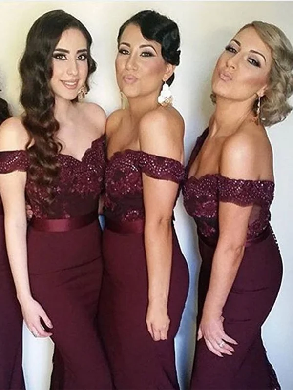 Great Deals romantic dressromantic dressSweetheart Neck Off Shoulder Mermaid Maroon Lace Prom Dress, Maroon Lace Bridesmaid Dress, Maroon Formal Dress