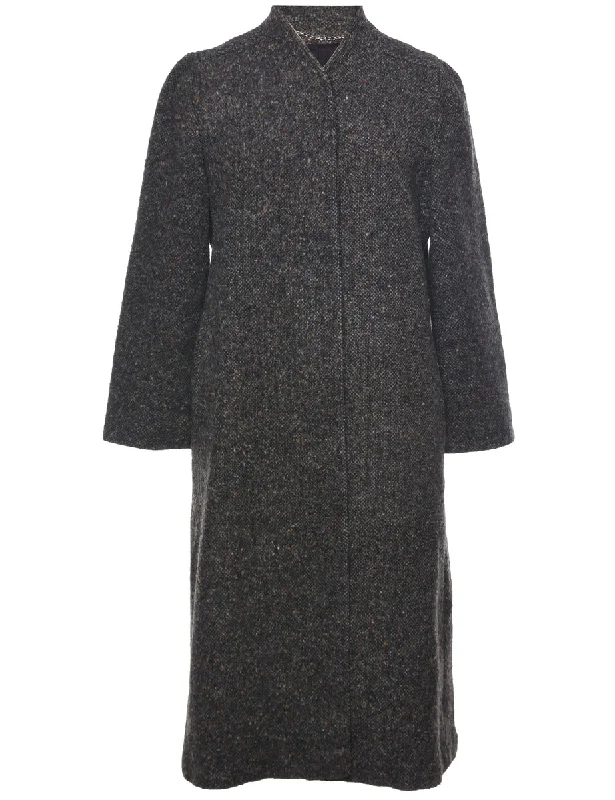 Factory Direct Sale classic zip-up coatSingle Breasted Wool Coat - L