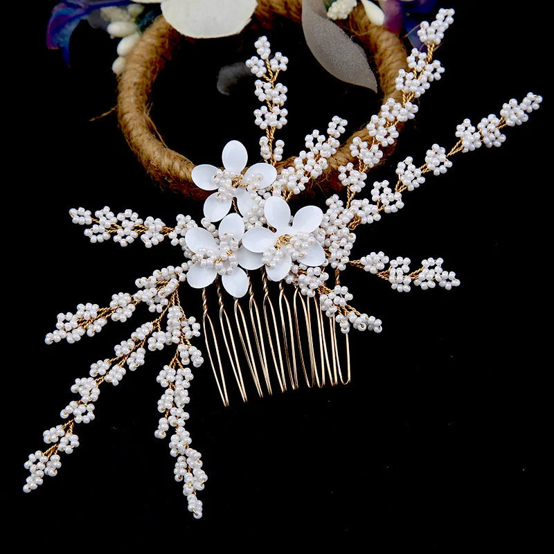 Don’t Miss Out summer dresssummer dressGold Leaf Updo Hair Comb Handmade Bride Crown Headpiece Flower hair comb bridal accessories 771680467137