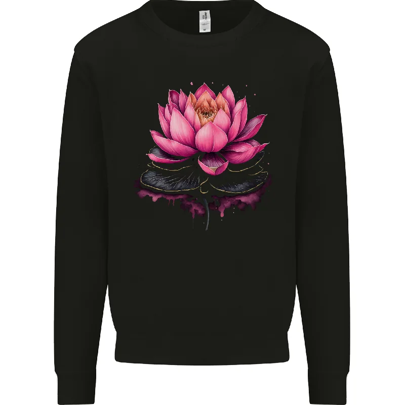 Extra Savings loose fit sports sweatshirtA Lotus Flower Gothic Goth Mens Sweatshirt Jumper Extra Savings loose fit sports sweatshirtA Lotus Flower Gothic Goth Mens Sweatshirt Jumper