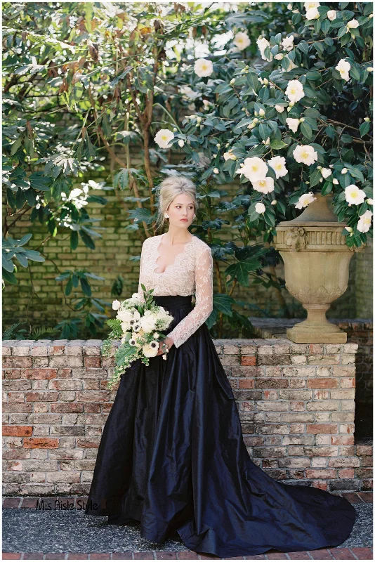 Exclusive Offers ruched dressruched dressModest Long Sleeve Navy Blue Wedding Dress