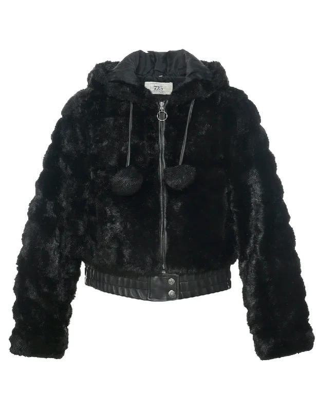 Act Now vintage trench coatHooded Faux Fur Jacket - L