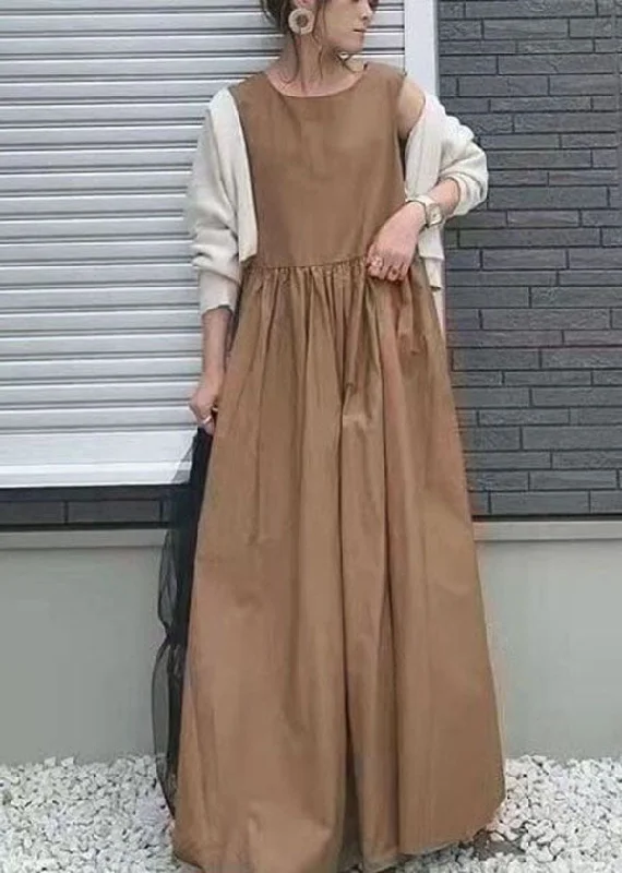 Final Sale flowy maxi dressflowy maxi dressOrganic Khaki Patchwork Exra Large Hem Cotton Ankle Dresses Summer