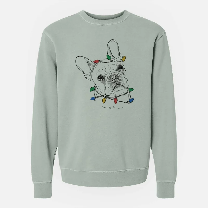 Steals and Deals comfy workout wear hoodieChristmas Lights Loki the French Bulldog - Unisex Pigment Dyed Crew Sweatshirt Steals and Deals comfy workout wear hoodieChristmas Lights Loki the French Bulldog - Unisex Pigment Dyed Crew Sweatshirt