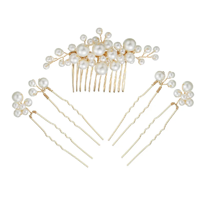 Savings Spectacular casual midi dresscasual midi dressBridal Accessories Sweet headdress set Handmade pearl U-shaped hair comb 596845385157