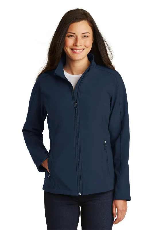 chic coatPort Authority Womens Core Wind & Water Resistant Full Zip Jacket - Dress Navy Blue