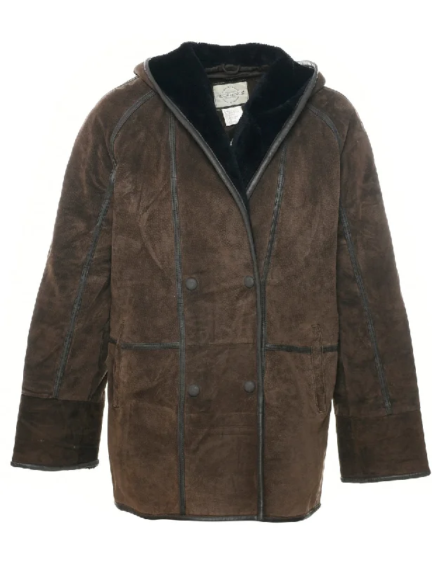 Flash Deals chic coatSuede Hooded Coat - M