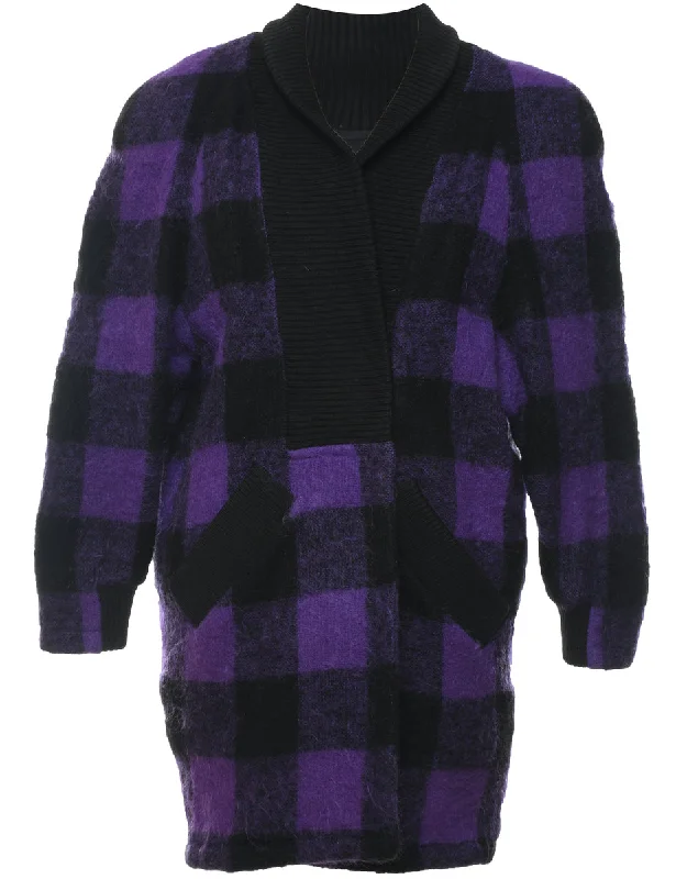 fitted trench coatChecked Wool Coat - M