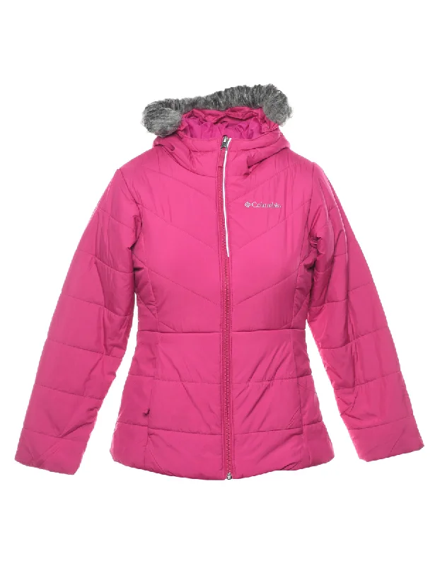 Today Only long-sleeve winter jacketColumbia Pink Hooded Fur Trim Puffer Jacket - S