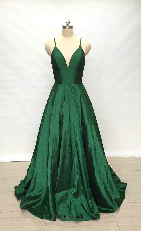 Special Offer knit dressknit dressSimple Spaghetti Straps Green Prom Dress