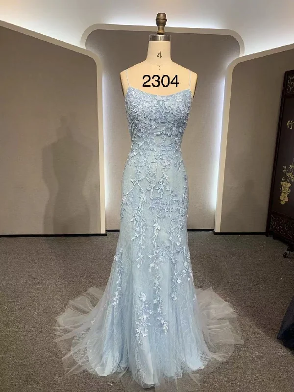 Lowest Prices form-fitting dressform-fitting dressWholesale Blue Lace Mermaid Dresses-2304