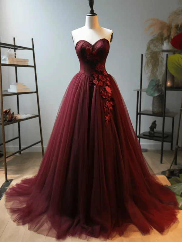 Overstock Sale flowy maxi dressflowy maxi dressStrapless Burgundy Tulle Long Prom Dresses with Appliques, Long Wine Red Formal Graduation Evening Dresses SP2944 Overstock Sale flowy maxi dressflowy maxi dressStrapless Burgundy Tulle Long Prom Dresses with Appliques, Long Wine Red Formal Graduation Evening Dresses SP2944