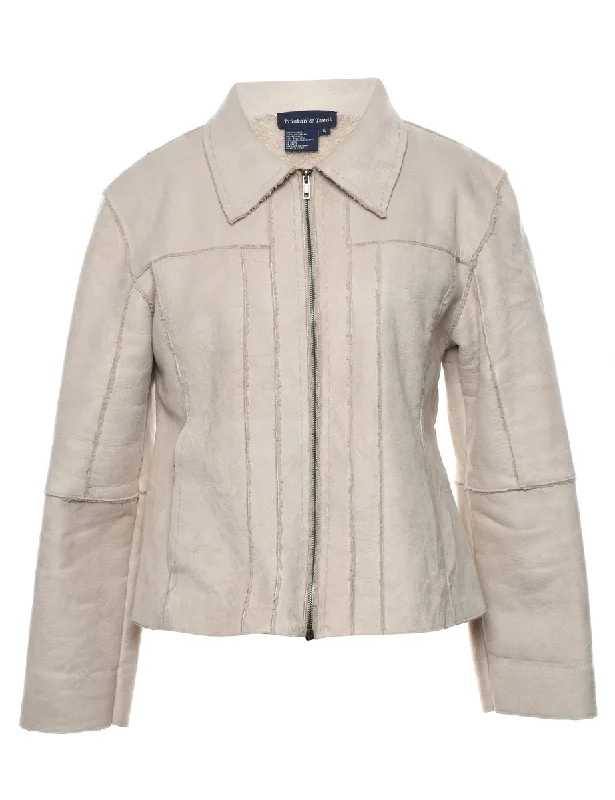 Deal Dash tailored blazer coatShearling Lining Cropped Coat - L