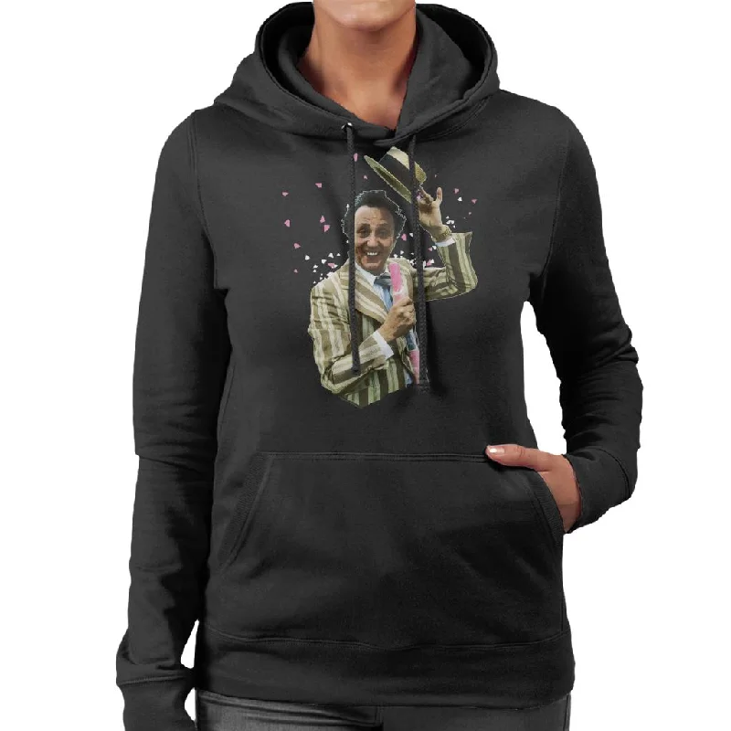 Special Savings fashion-forward hoodieTV Times Comedian Ken Dodd Holding A Stick Of Rock Women's Hooded Sweatshirt