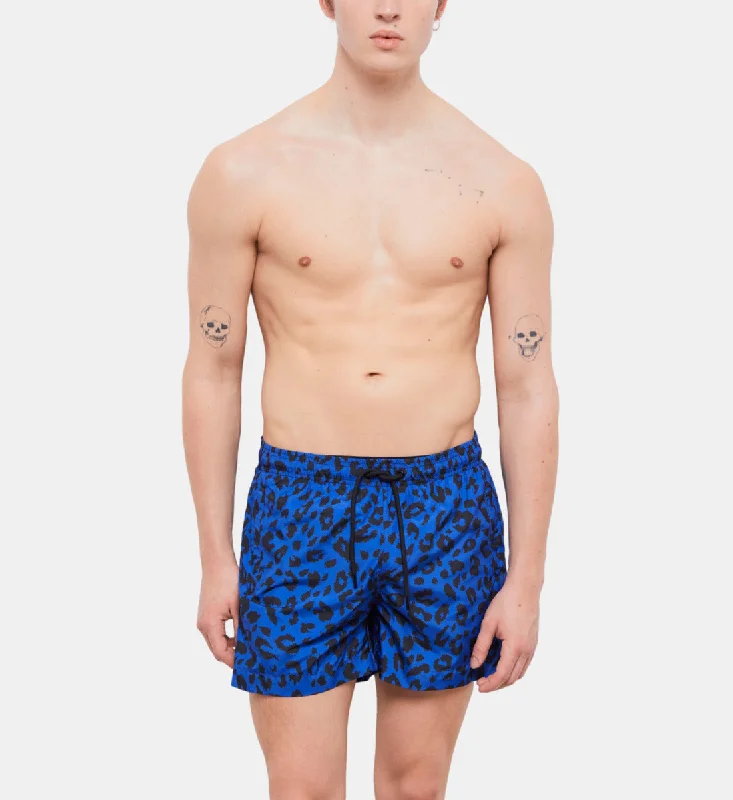 Seasonal Clearance Leopard Print Swimsuit | Women | Blue Electric