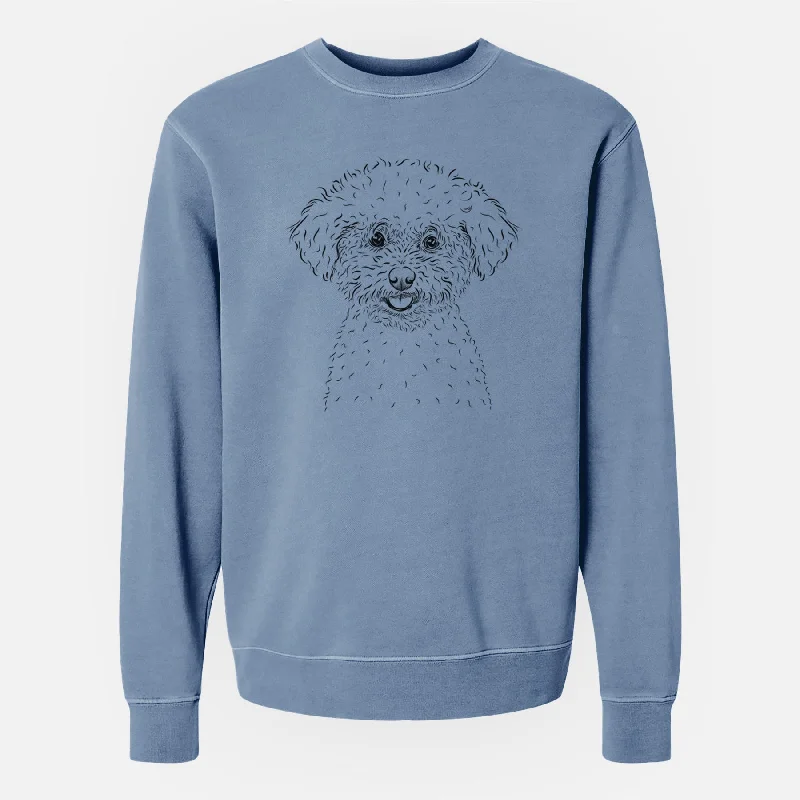 contemporary fitness sweatshirtBare Mickey the Bichon Frise - Unisex Pigment Dyed Crew Sweatshirt