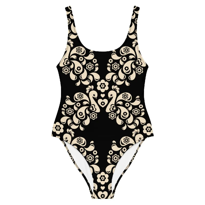 New Markdowns PEACOCK LOVE black - One-Piece Swimsuit