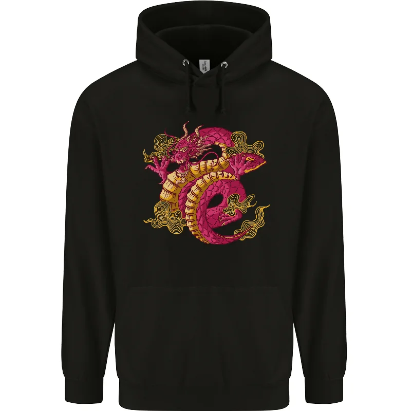 performance hoodieA Chinese Dragon Mens 80% Cotton Hoodie