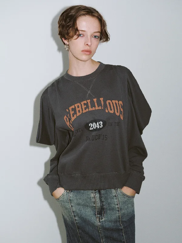 Daily Specials Printed Crew Neck Loose Sweatshirt