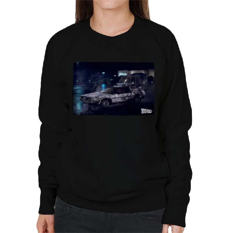 comfy workout wear hoodieBack to the Future Delorean Cinematic Design Women's Sweatshirt