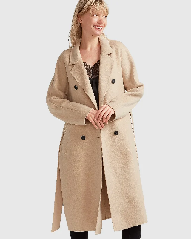 Time-Limited Offer insulated coatBoss Girl Double-Breasted Lined Wool Coat - Pale Oat