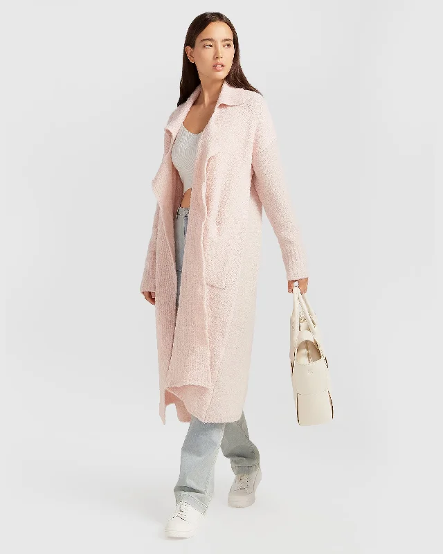 Inventory Reduction street style coatBorn To Run Sustainable Sweater Coat - Pale Pink Inventory Reduction street style coatBorn To Run Sustainable Sweater Coat - Pale Pink