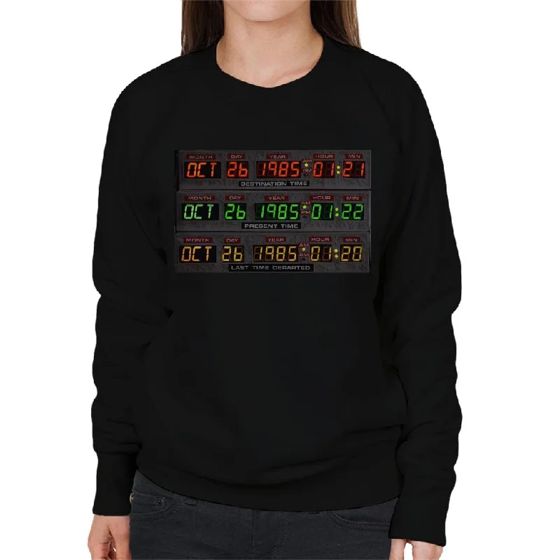 luxury fitness sweatshirtBack to the Future Oct 26 1985 Last Time Departed Women's Sweatshirt