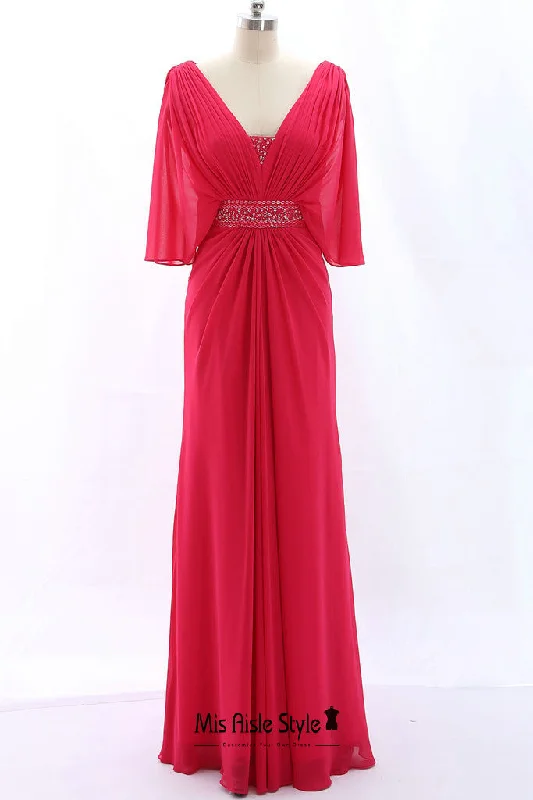 Price Buster spaghetti strap dressspaghetti strap dressRuffle Sleeve Boho Red Mother of The Bride Dress