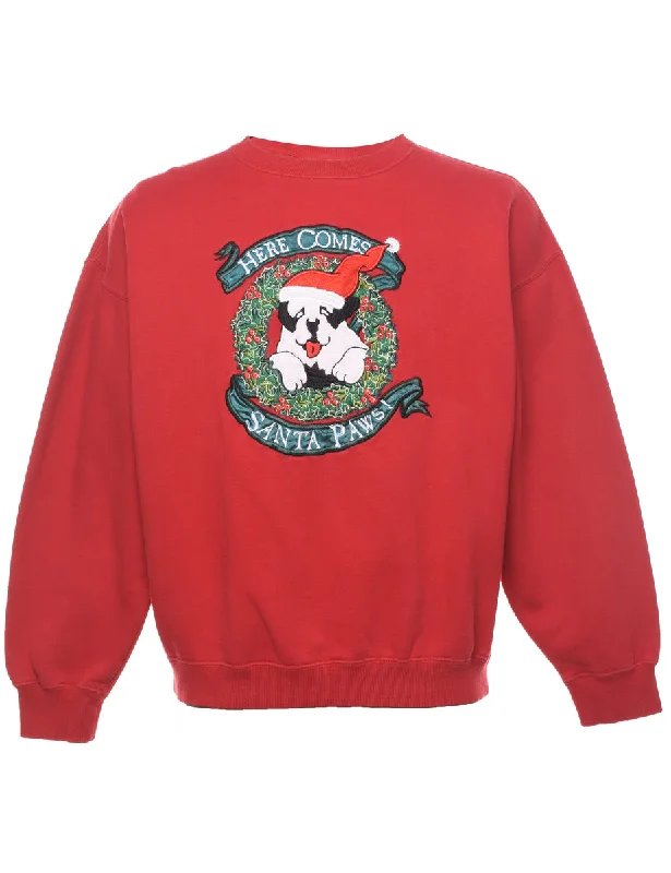 Crazy Deals cozy fleece coatSanta Paws Christmas Sweatshirt - S