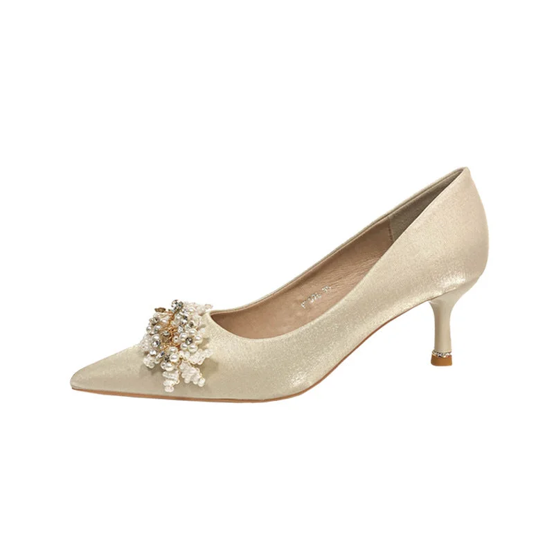 Savings Alert party-ready dressparty-ready dressPearl Satin Pointy Stiletto Heels 683923492274