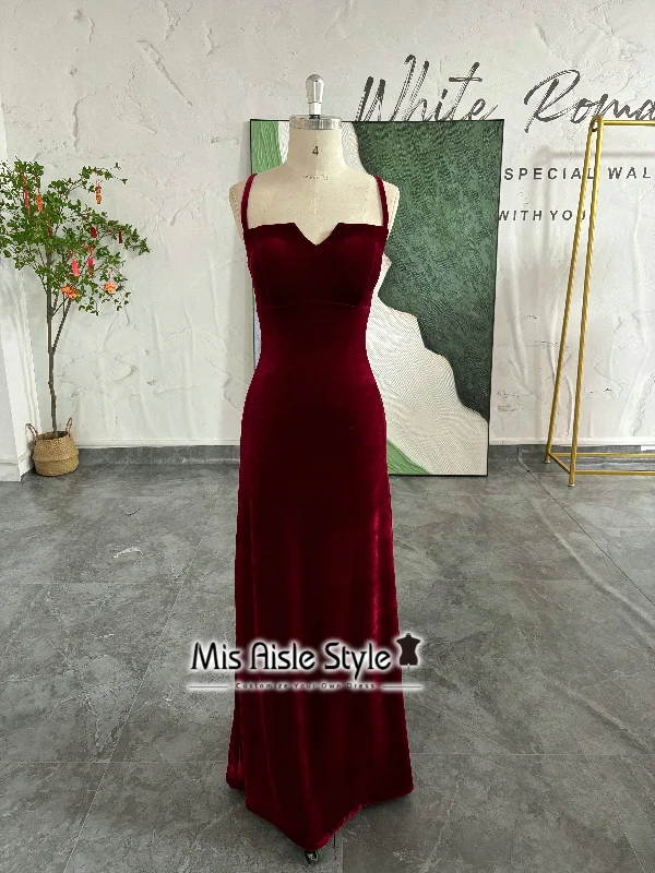 floral midi dressFit and Flare Vintage Deep Red Velvet Prom Dress