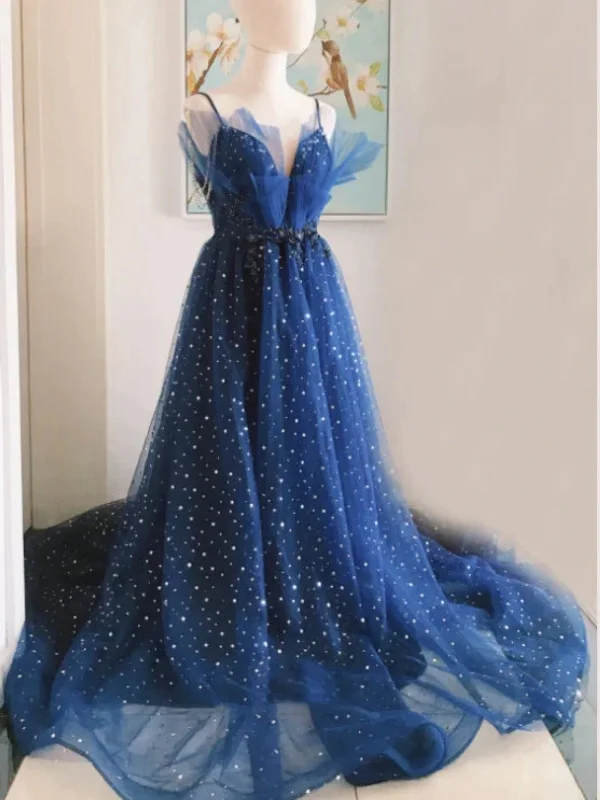Get It Before It’s Gone satin midi dresssatin midi dressGorgeous V Neck Beaded Blue Long Prom Dresses, Long Blue Formal Evening Dresses, Beaded Ball Gown SP2645