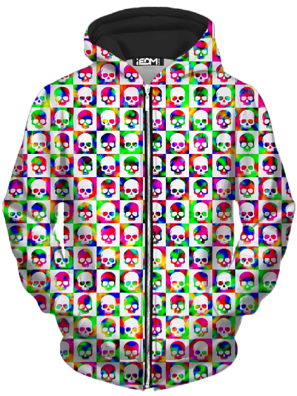 Overstock Sale fleece hoodieSkull Fam Green Unisex Zip-Up Hoodie