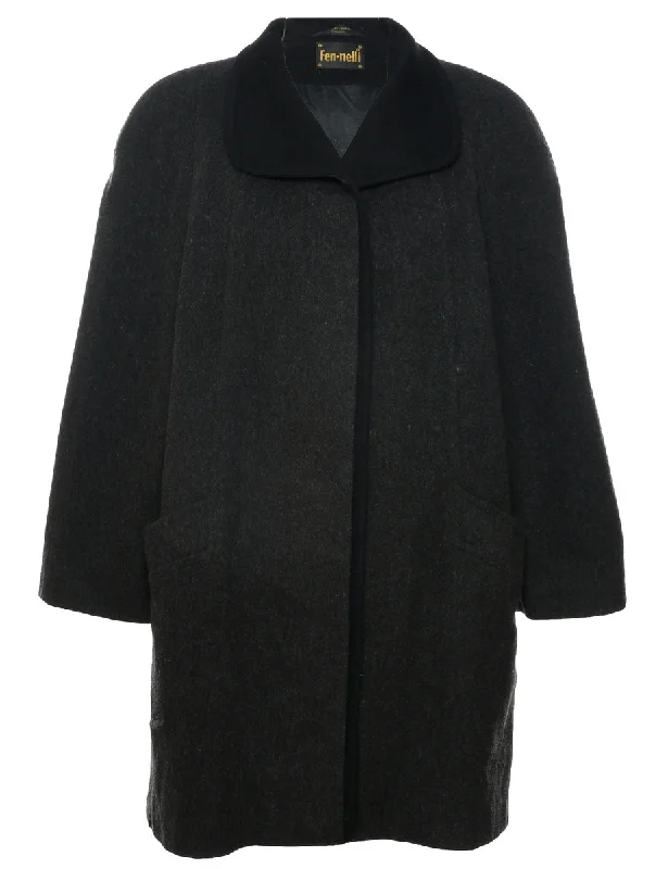 contemporary trench coatDark Grey Wool Coat - XL