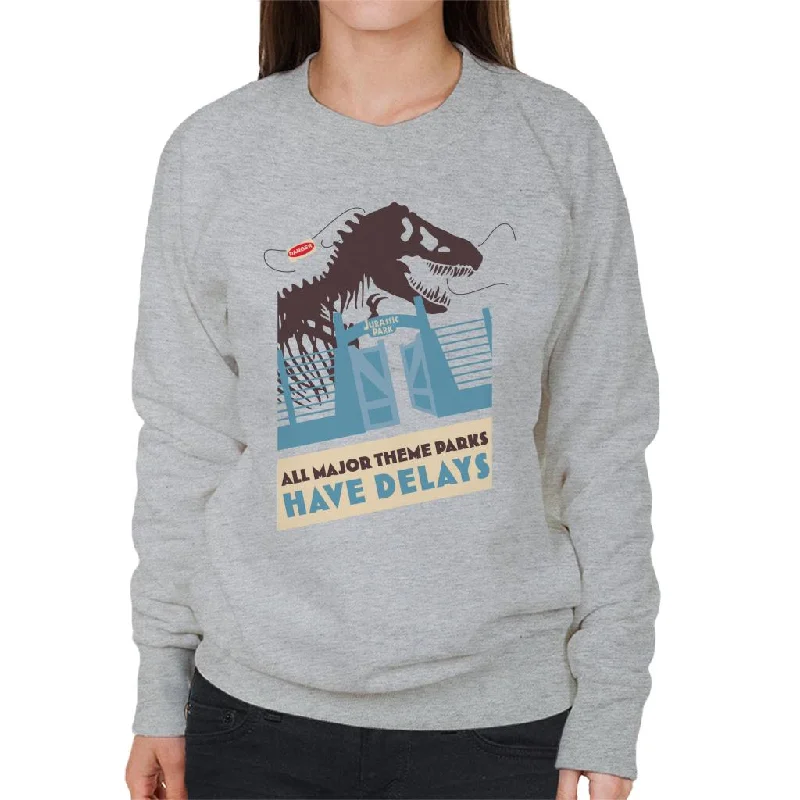 Price Reduction workout style hoodieJurassic Park T Rex All Major Theme Parks Have Delays Women's Sweatshirt Price Reduction workout style hoodieJurassic Park T Rex All Major Theme Parks Have Delays Women's Sweatshirt