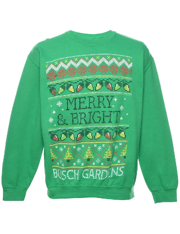 Price Cut cold weather jacketNordic Print Christmas Sweatshirt - M