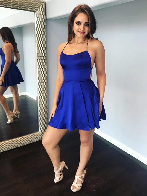 Buy More, Save More statement dressstatement dressRound Neck Royal Blue Short Prom Dresses, Royal Blue Homecoming Dresses
