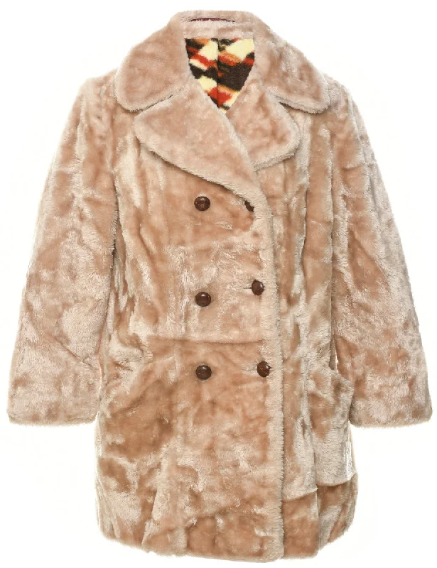 Limited Stock premium puffer coatDouble Breasted Faux Fur Coat - M