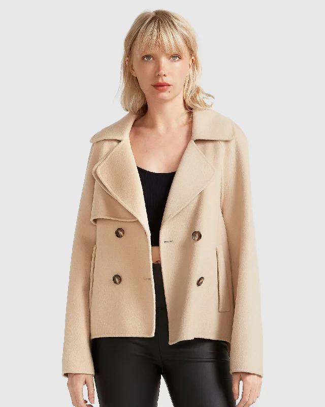 Online Specials windproof jacketI'm Yours Wool Blend Peacoat - Pale Oat