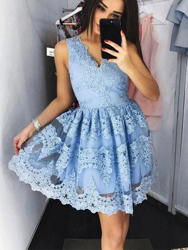 Massive Deals pleated dresspleated dressCharming Light Blue Lace Prom Dresses, Light Blue Homecoming Dresses