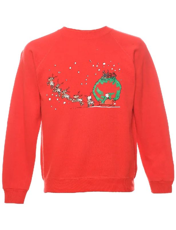 Don't Miss insulated coatSanta Claus & Reindeer Christmas Sweatshirt - M