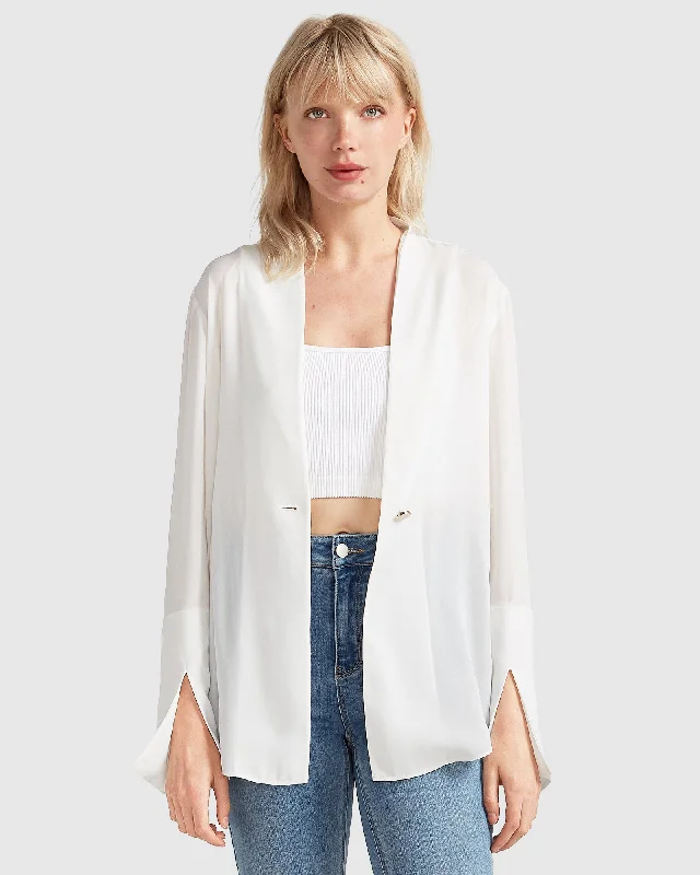 Early Access fashionable outerwearSheer Genius Lightweight Blazer - White