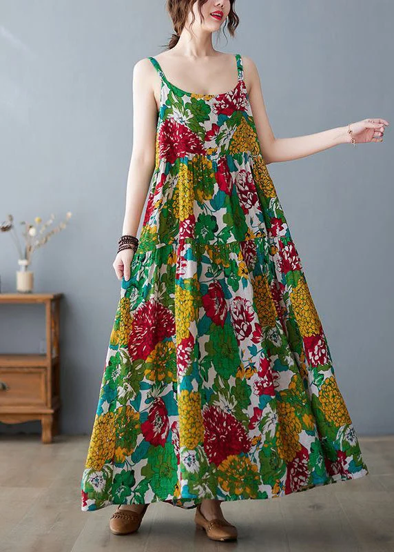 Deal of the Week chic wrap dresschic wrap dressBohemian Green Print Exra Large Hem Cotton Beach Dresses Summer