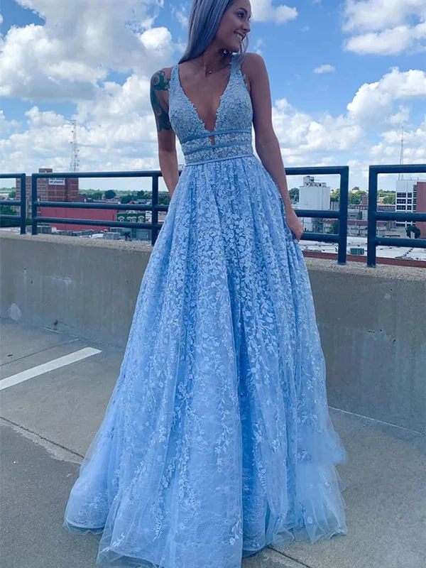 Great Bargains fitted dressfitted dressDeep V Neck Light Blue Lace Long Prom Dresses, Light Blue Lace Formal Graduation Evening Dresses SP2359 Great Bargains fitted dressfitted dressDeep V Neck Light Blue Lace Long Prom Dresses, Light Blue Lace Formal Graduation Evening Dresses SP2359