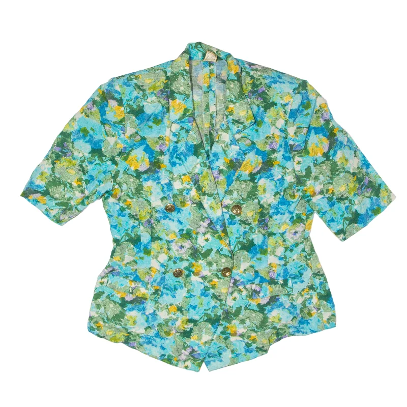 Stock Clearance vintage coatShort Sleeve Blazer Jacket Blue Viscose 80s Floral Womens L Stock Clearance vintage coatShort Sleeve Blazer Jacket Blue Viscose 80s Floral Womens L