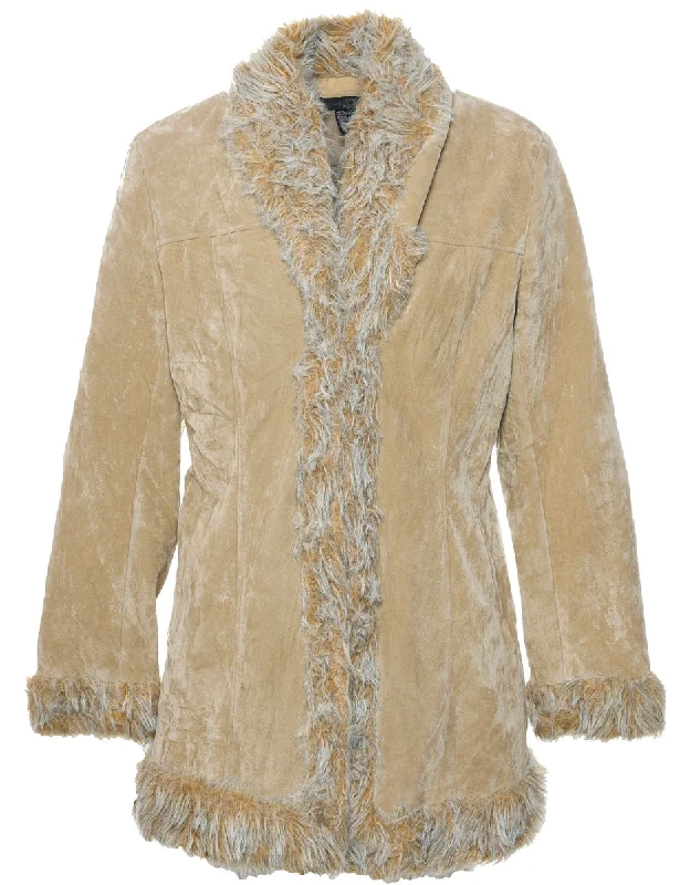 Fantastic Offers winter coatBrown Fur Collar Y2K Coat - M