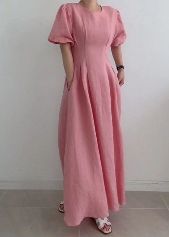 Weekend Flash Sale formal dressformal dressModern Rose Cinched Wrinkled Linen Long Dress Puff Sleeve Weekend Flash Sale formal dressformal dressModern Rose Cinched Wrinkled Linen Long Dress Puff Sleeve