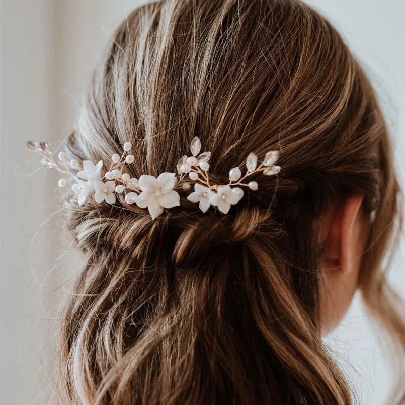 Super Bargain modern dressmodern dressBride wedding headwear White flower U-shaped Hairpins set of 3 684387483787 Super Bargain modern dressmodern dressBride wedding headwear White flower U-shaped Hairpins set of 3 684387483787