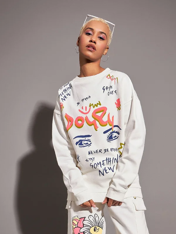 Limited Time stylish performance hoodieWomen Off-White EYE Oversized Sweatshirt
